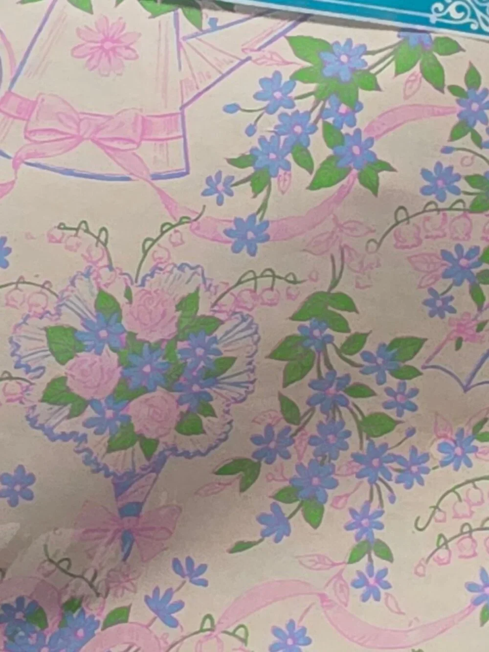 Vintage Hy-Sil Gift Wrapping Paper Bridal Shower Floral Pastel New Sealed Spring